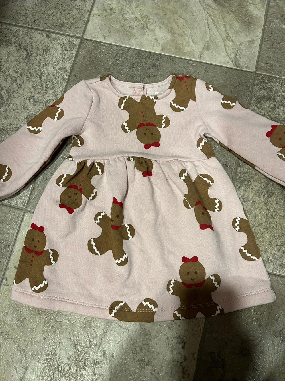 Carter's Pink Gingerbread & Heart Knit Kids Matching Set